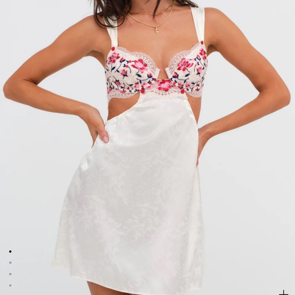 For Love And Lemons Cream Backless Dress